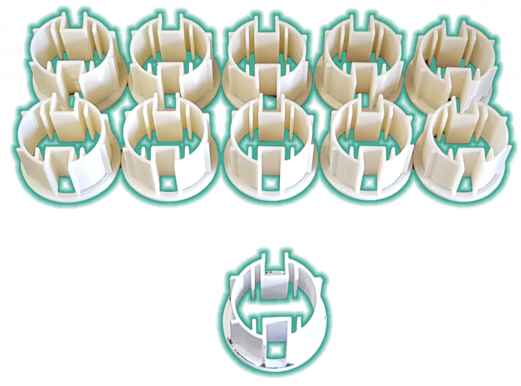 Multiples piezas 3D blancas